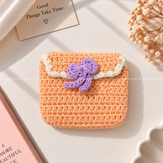 Crochet Peach Bliss AirPods Pockets