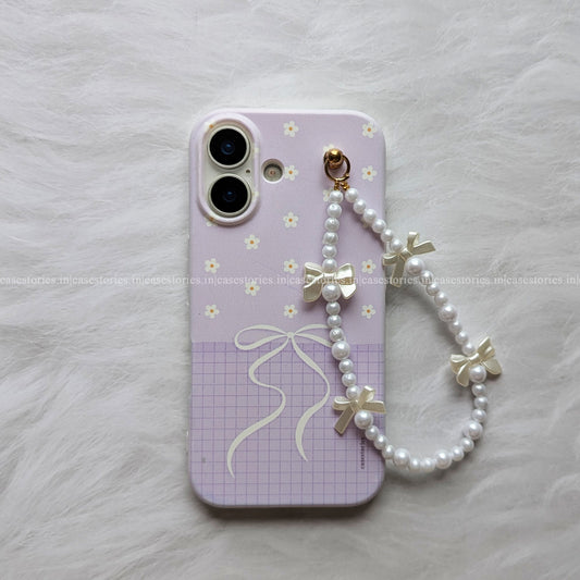 Purple Blush Bow Bloom Chain Case