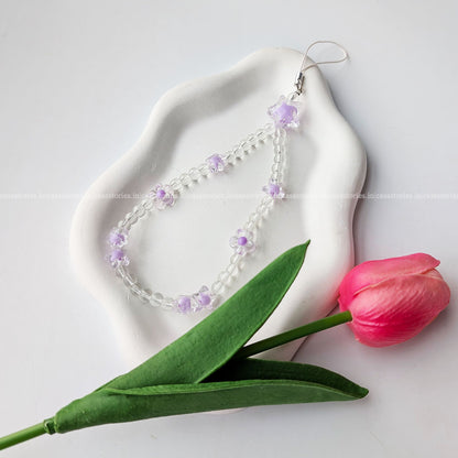 Crystal Star Purple Floral Charm