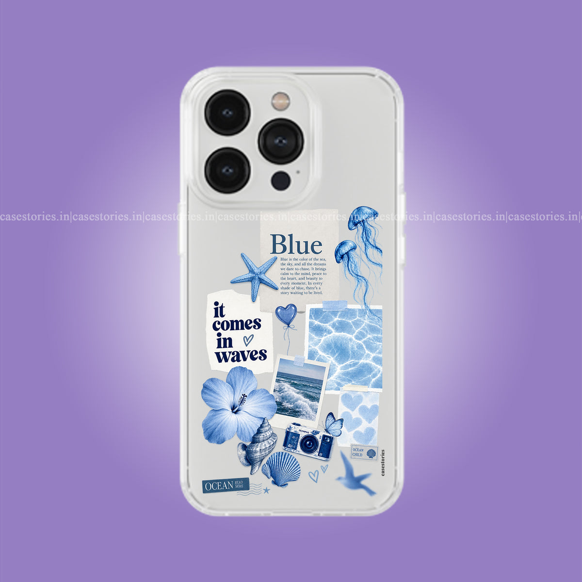 Blue Ocean Diary Clear Soft Case