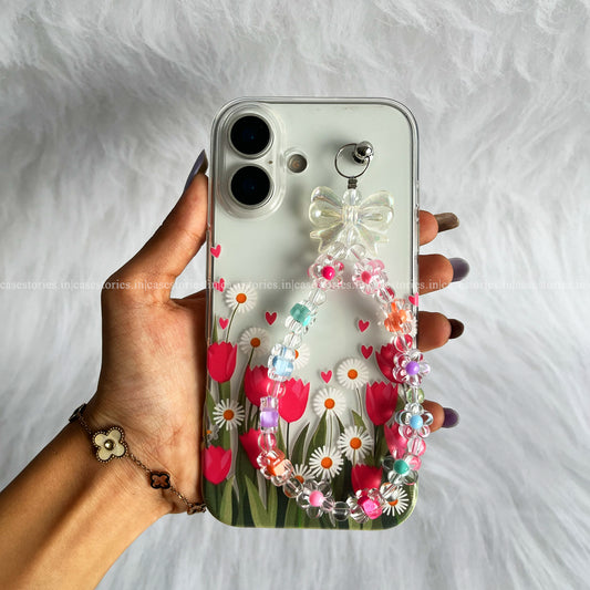 Tulip Garden Clear Chain Case