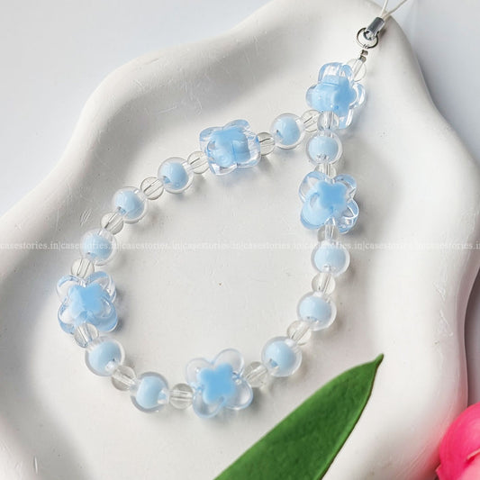 Blue Butterfly with Blue Crystal Beads Mobile Charm