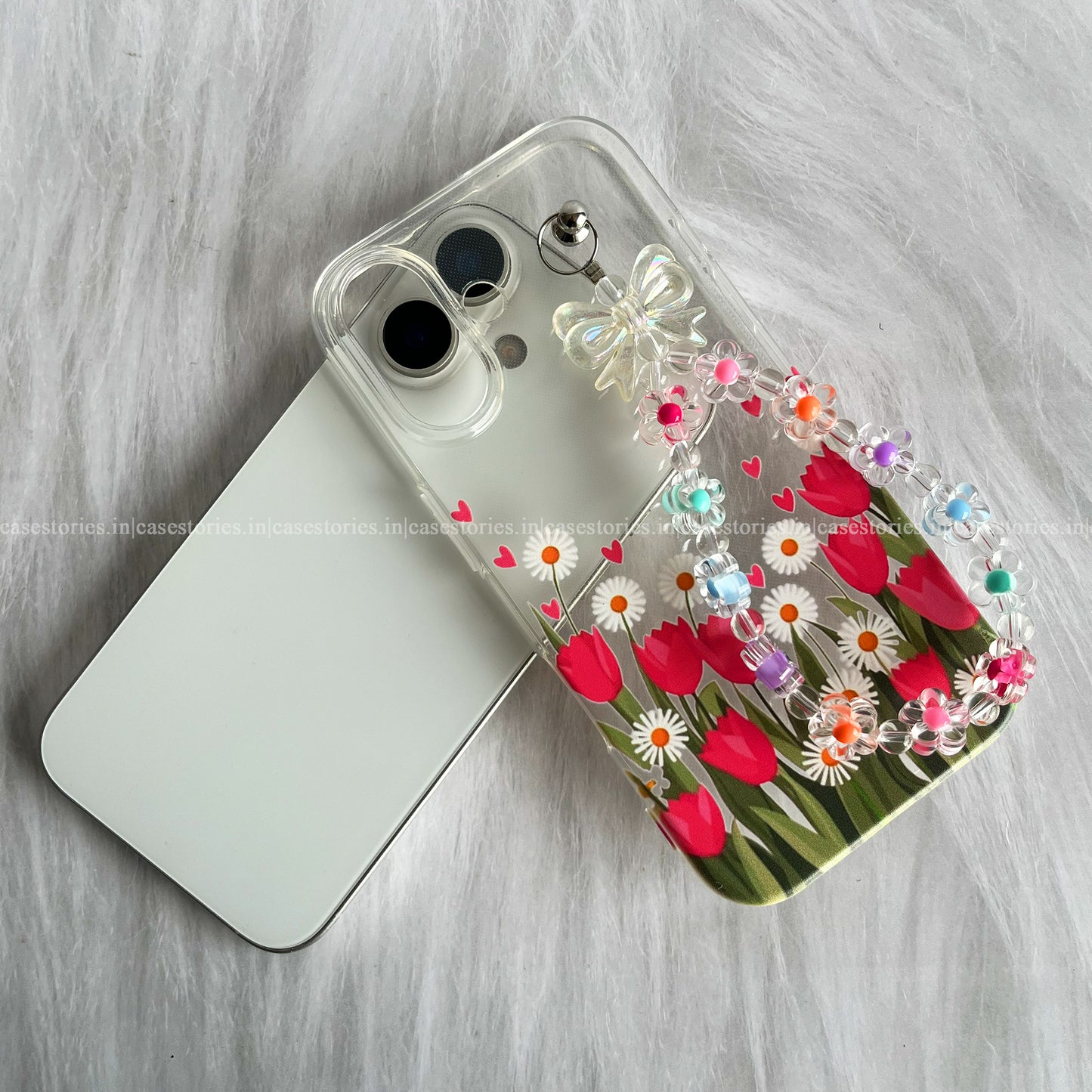 Tulip Garden Clear Chain Case
