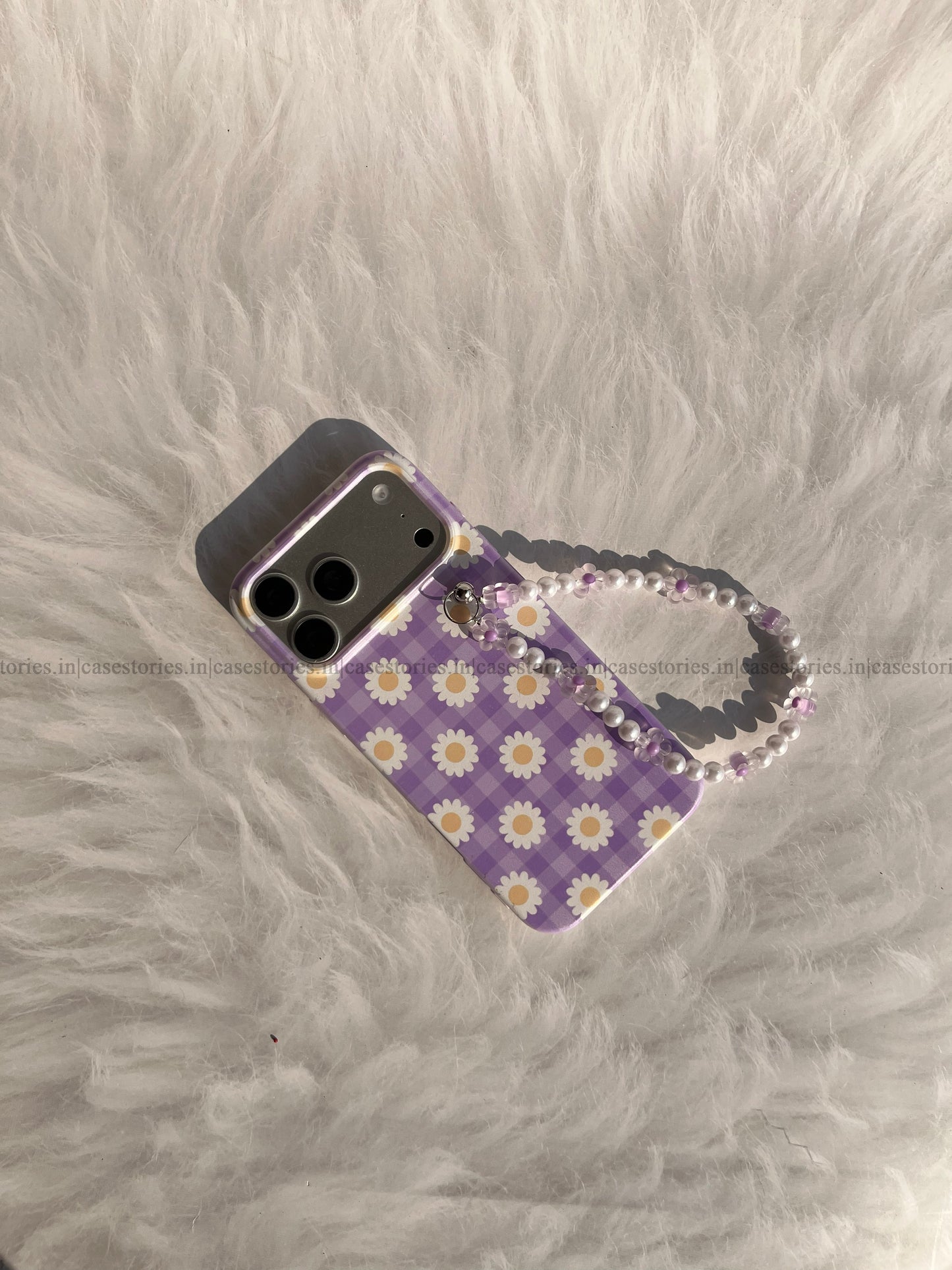 Purple Daisy check pattern Chain Case