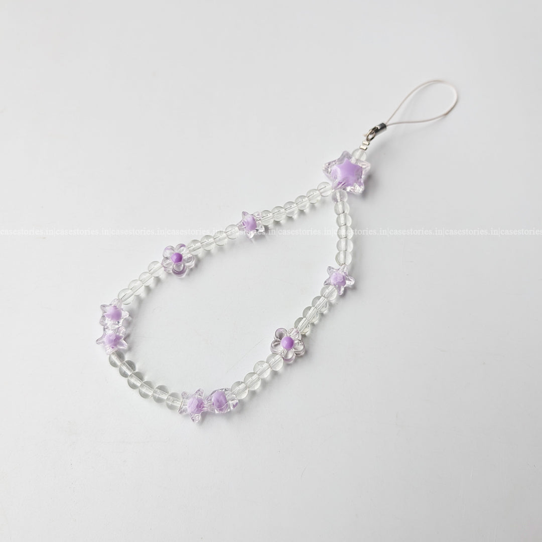 Crystal Star Purple Floral Charm