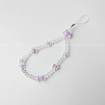 Crystal Star Purple Floral Charm