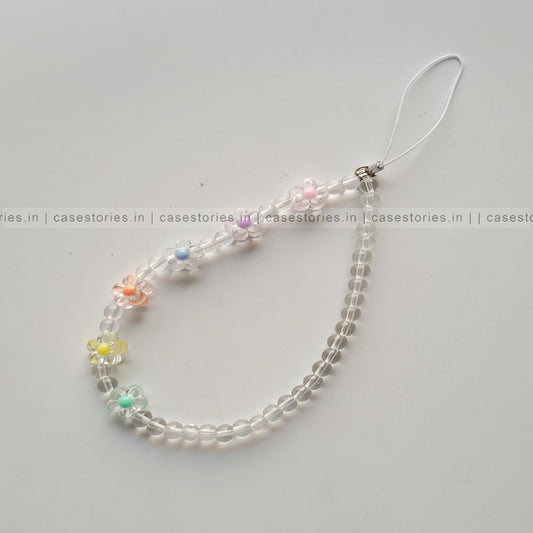 Rainbow Floral with Crystal Beads Mobile Charm