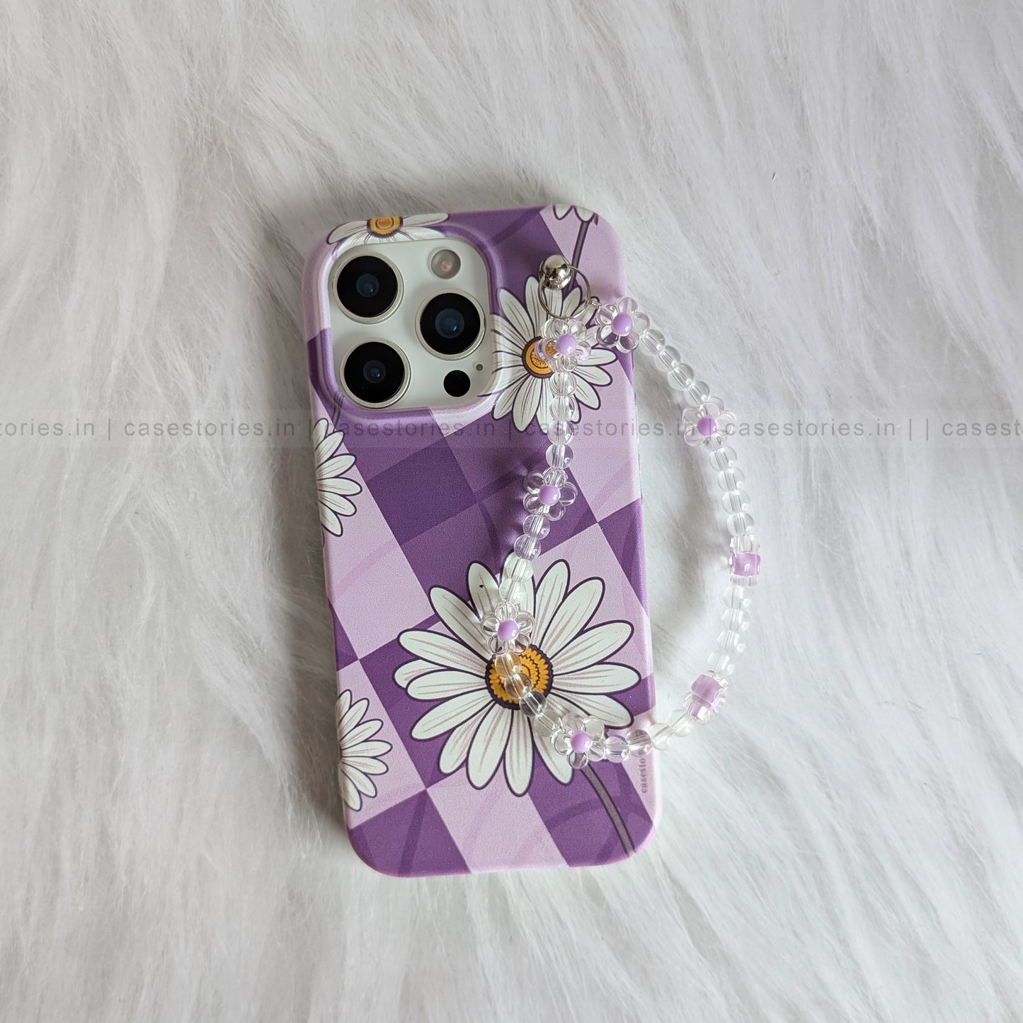 Purple Daisy Gingham Chain Case