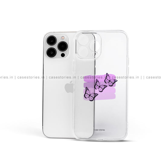 Purplish Butterfly Transparent Mobile Cover