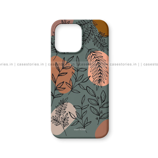 Aesthetic Dark Leaves Pattern Mobile Cover