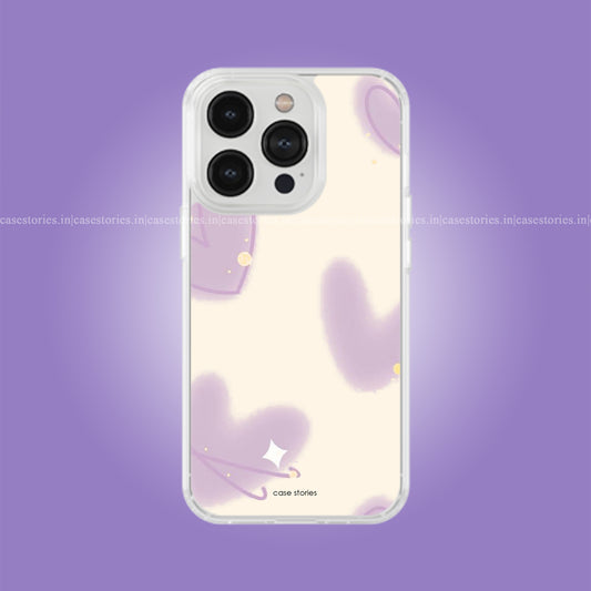 Aesthetic Purple Heart Pattern Soft Case