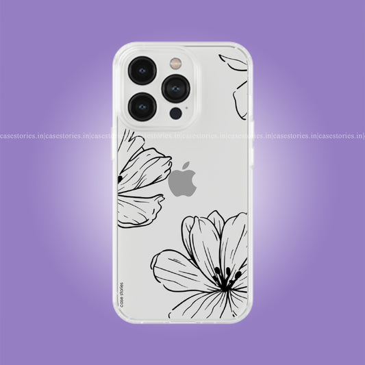Bloom In Lines Floral Clear Soft Case