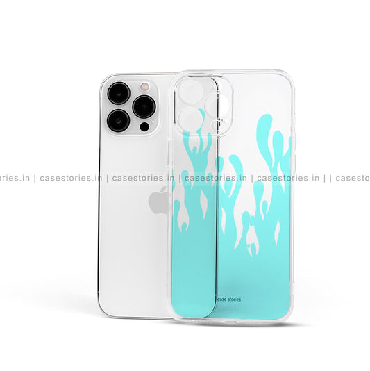 Blue Flame Transparent Mobile Cover