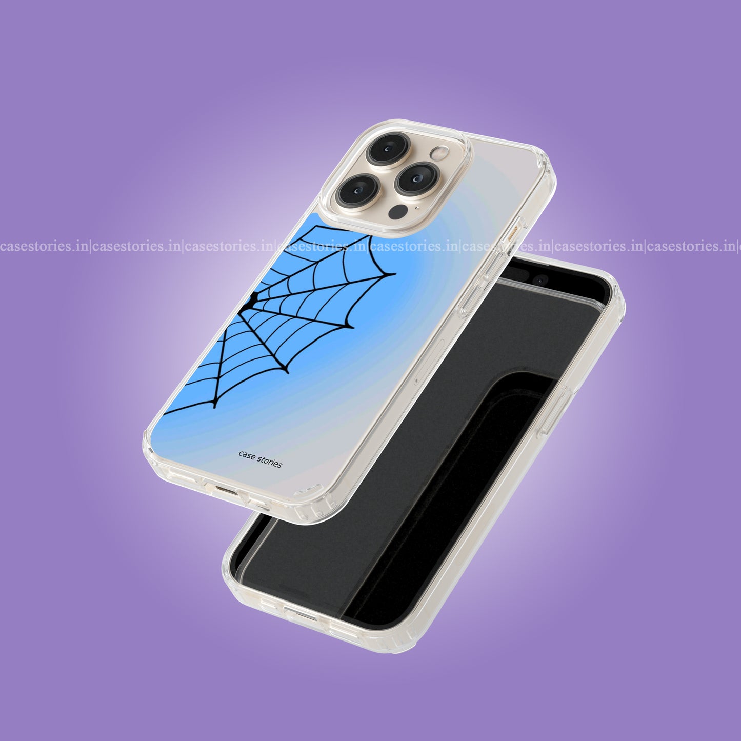 Blue Web Of Love Couple Soft Case