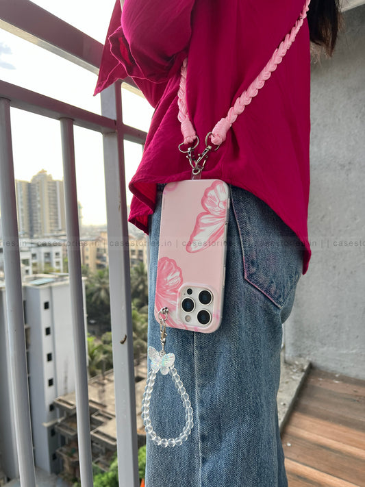 Pink Phone Slings with Card Holder