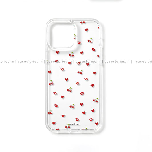 Cherrys & Kisses Transparent Mobile Cover