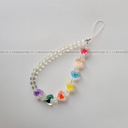 Crystal Hearts Pearl Mobile Charm