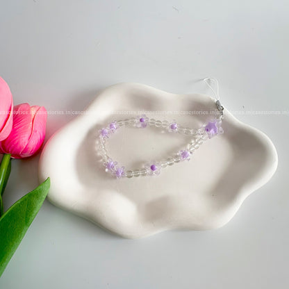 Crystal Star Purple Floral Charm