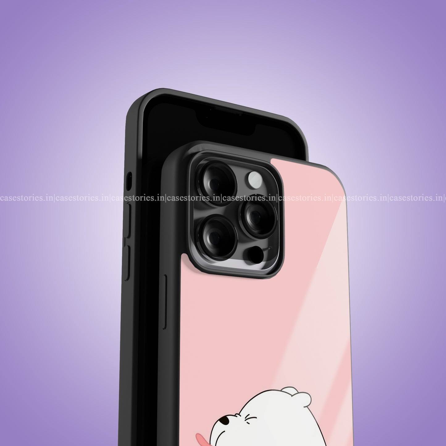 Cute Polar Bear Pink Cover Premium Glossy Phone Case