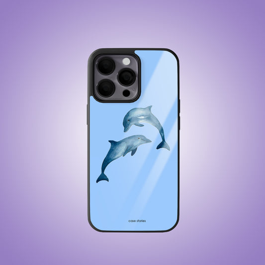 Dolphin Aqua Mood Premium Glossy Phone Case