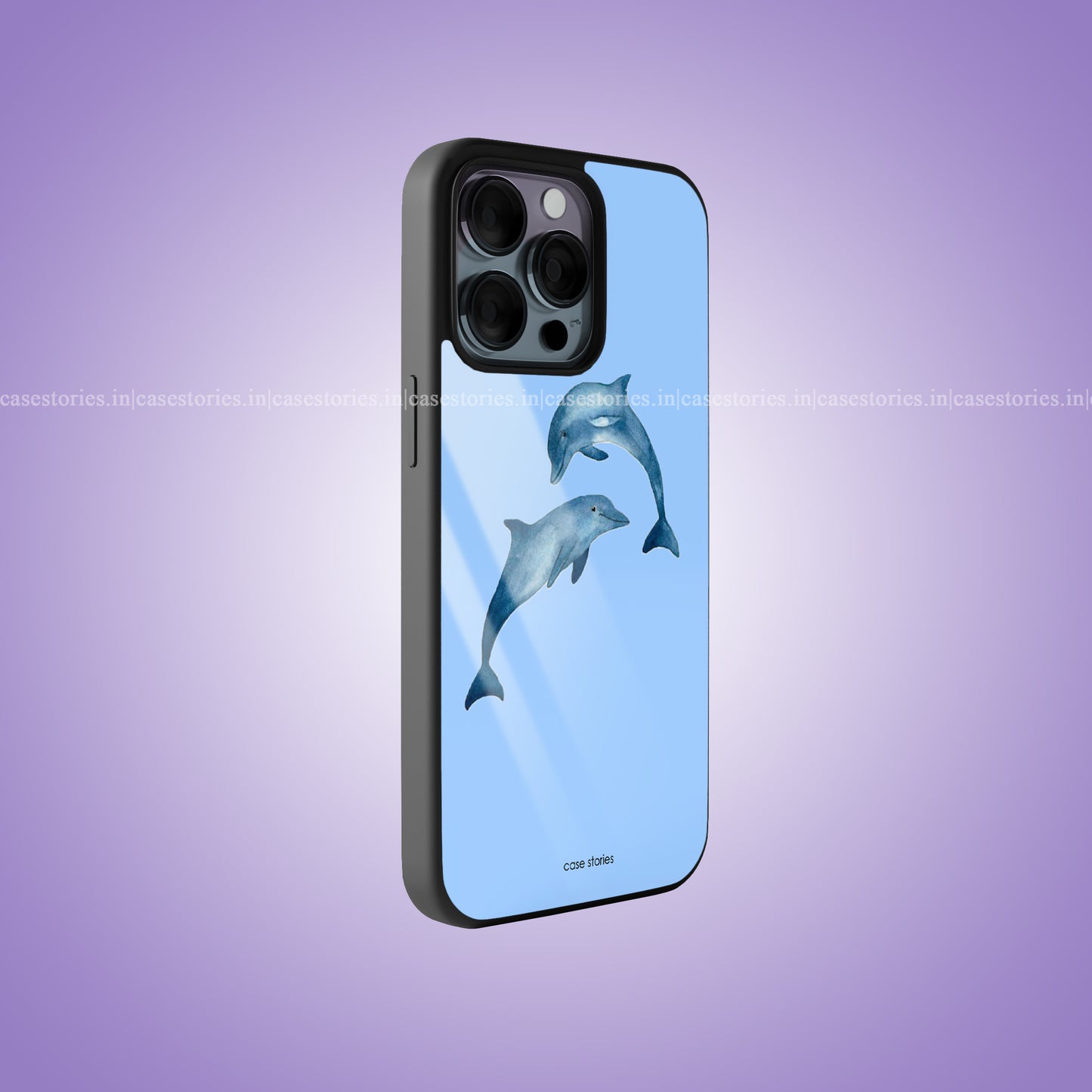 Dolphin Aqua Mood Premium Glossy Phone Case