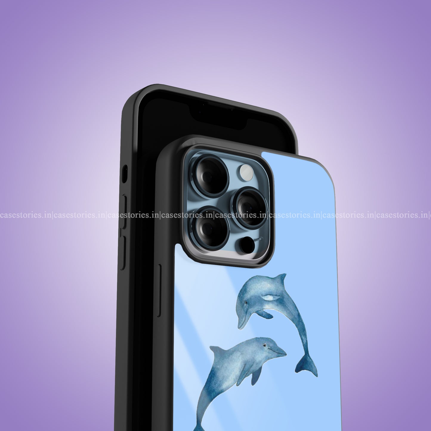 Dolphin Aqua Mood Premium Glossy Phone Case