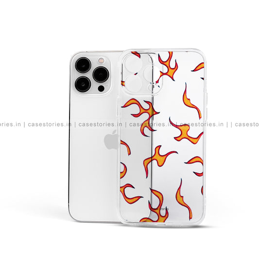 Flaming Pattern Transparent Mobile Cover