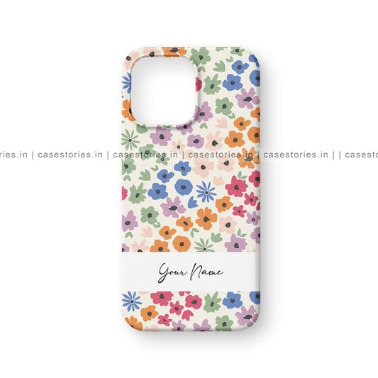 Floral Pattern Custom Name Mobile Cover