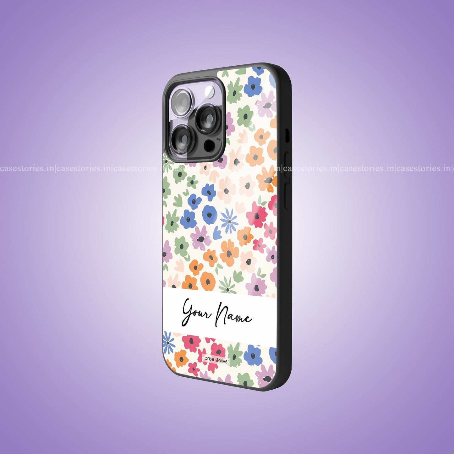 Floral Aura Custom Name Premium Glossy Phone Case