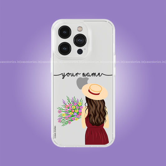 Girl With Flowers Clear Soft Case