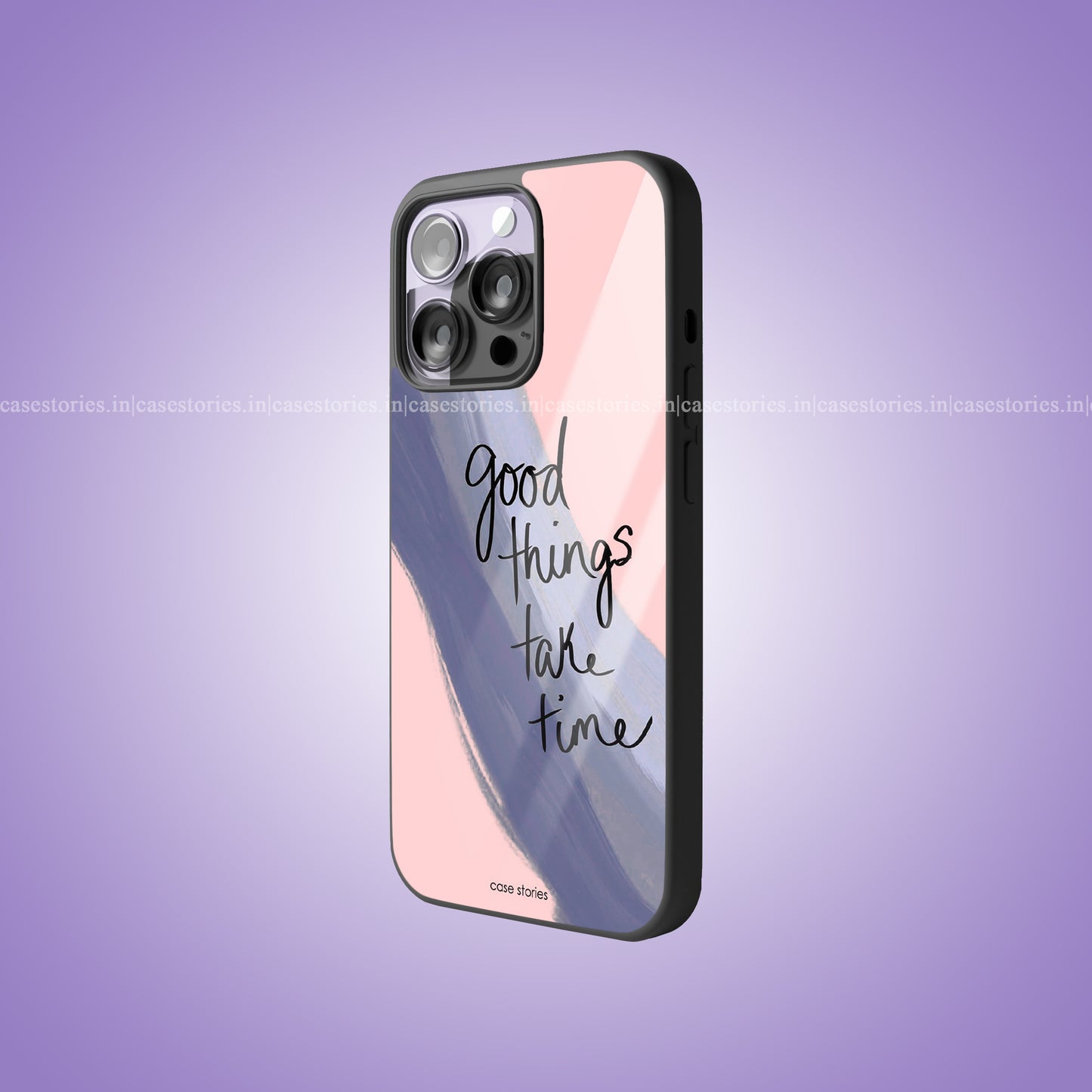 Good Things Take Time Aesthetic Quote Premium Glossy Phone Case