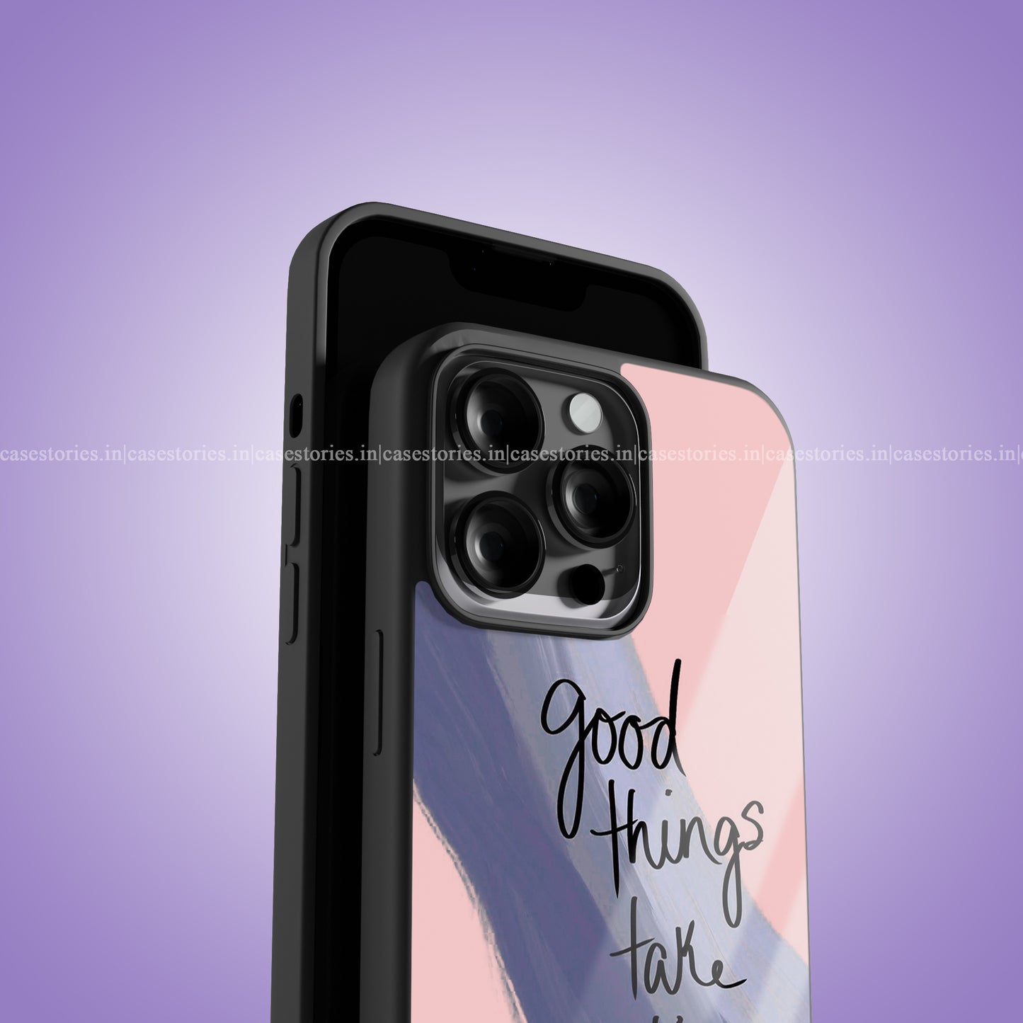 Good Things Take Time Aesthetic Quote Premium Glossy Phone Case