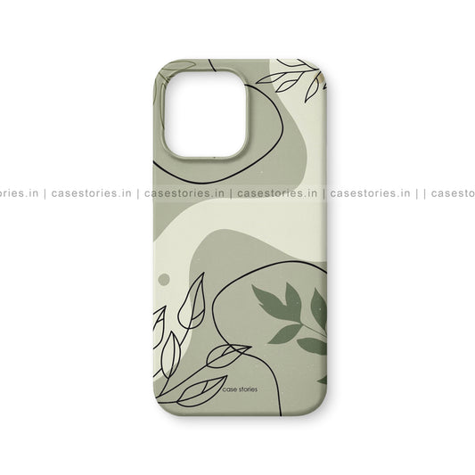 Green Line Art Leafy Wallpaper Mobile Cover