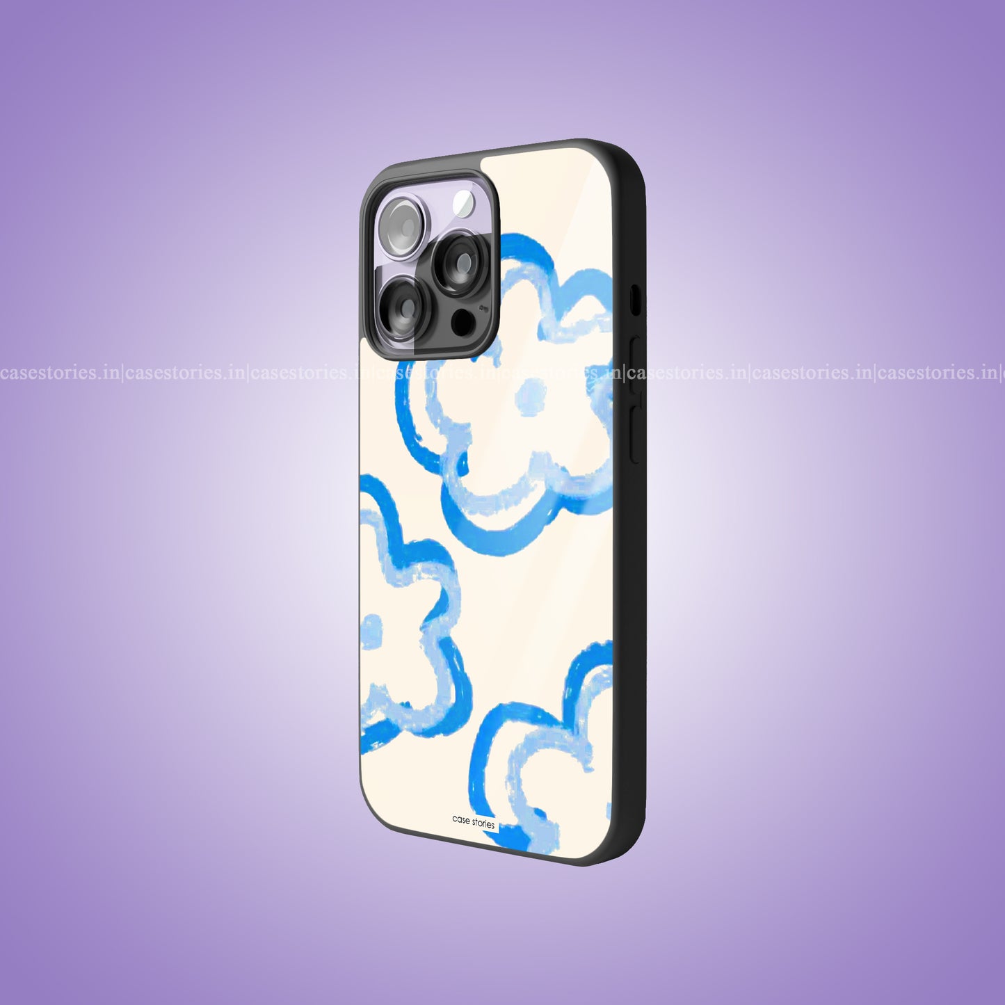 Hand Drawn Floral Pattern Premium Glossy Phone Case