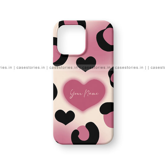 Heart Pattern Custom Name Mobile Cover