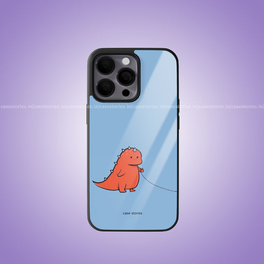 Heartstrings Red Dino Couple Premium Glossy Phone Case