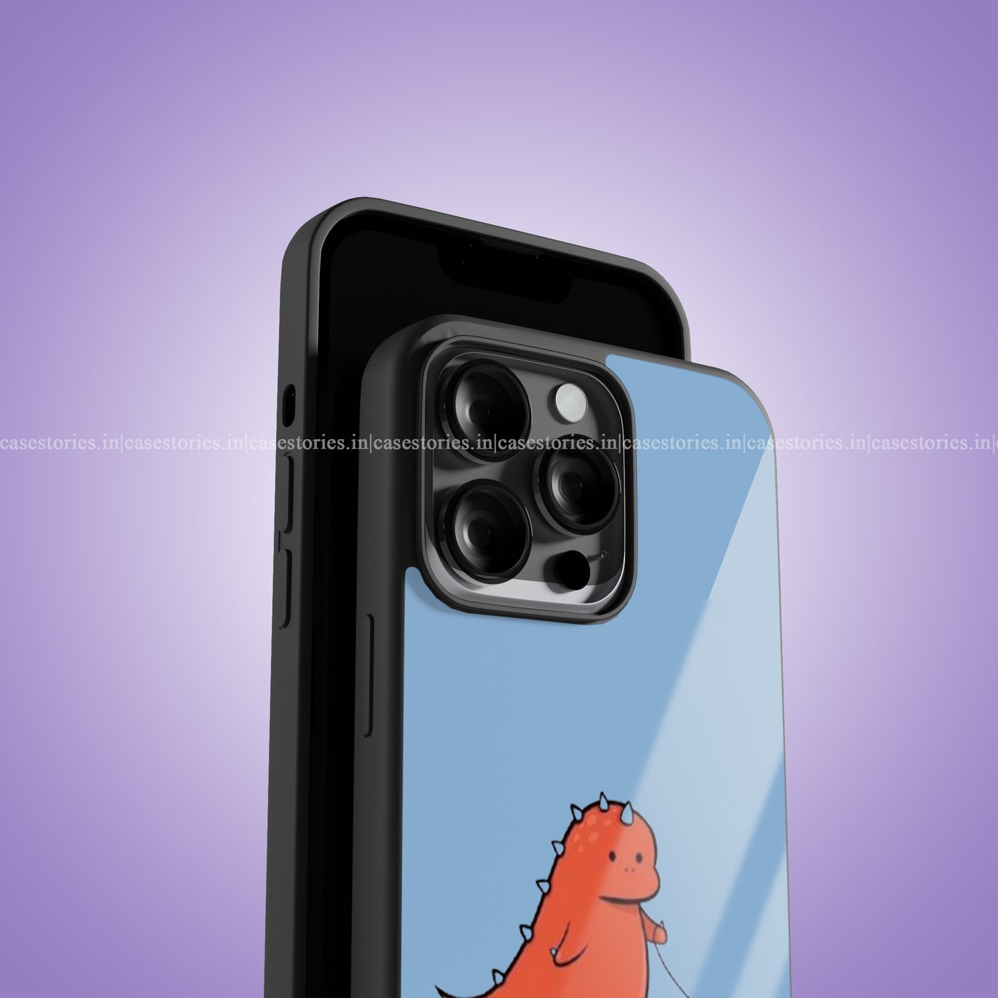 Heartstrings Red Dino Couple Premium Glossy Phone Case