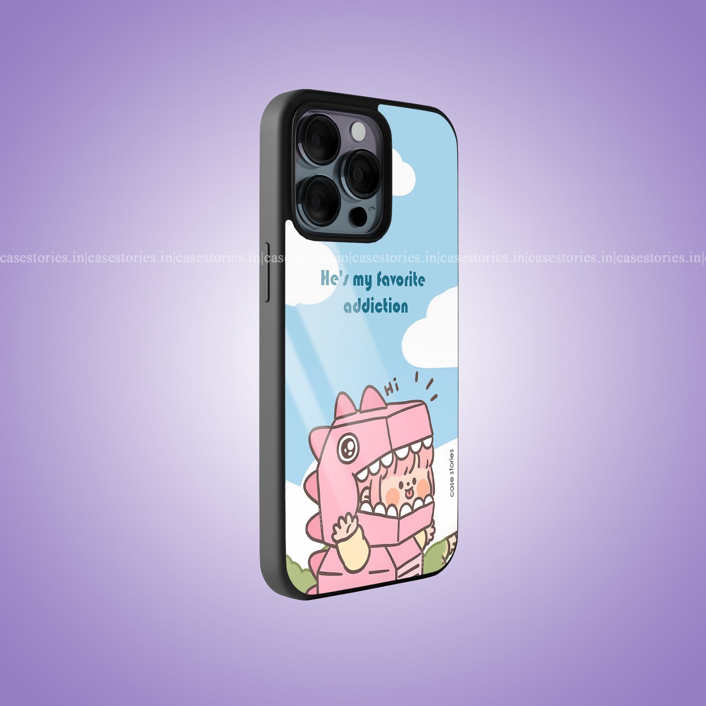 His Dino Girl Matching Couple Premium Glossy Phone Case