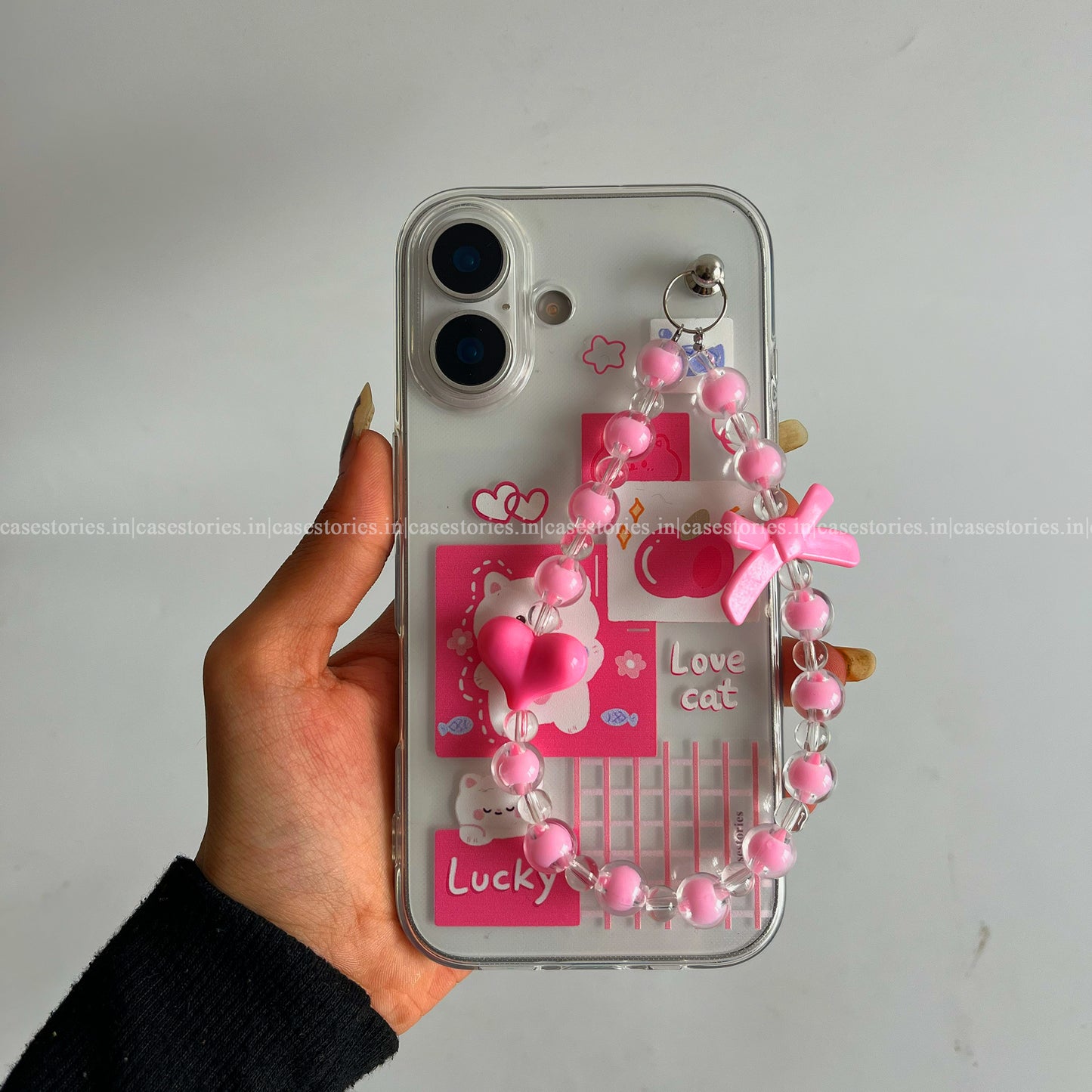 Kawaii Pink Pop Chain Case