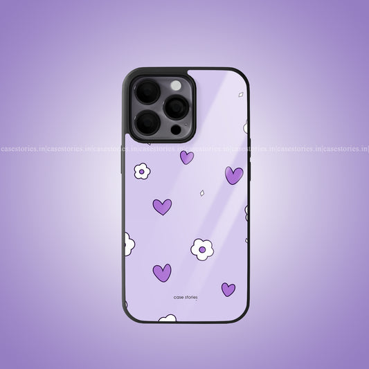 Lavender Heart Bloom Premium Glossy Phone Case