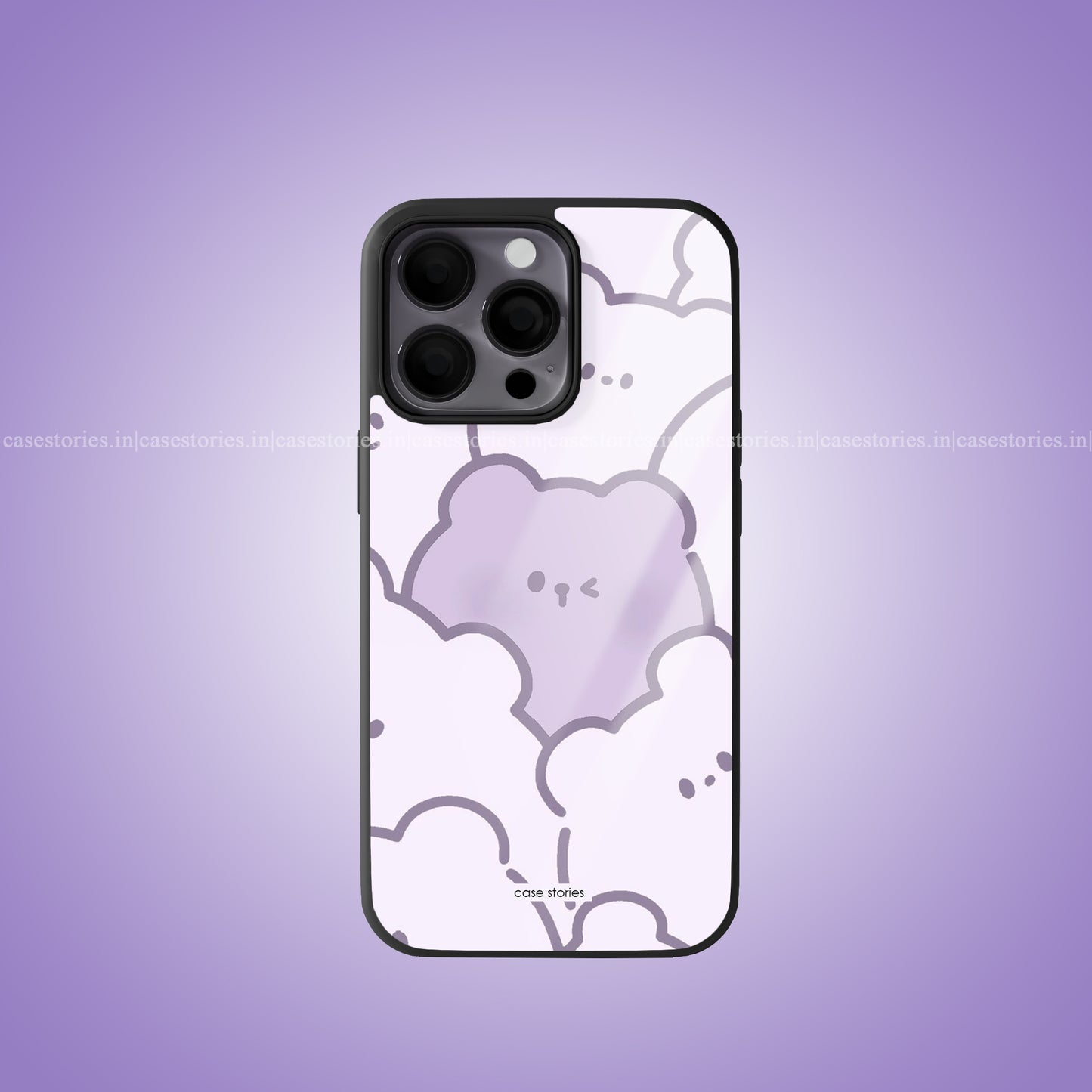 Lilac Love Kawaii Pattern Premium Glossy Phone Case
