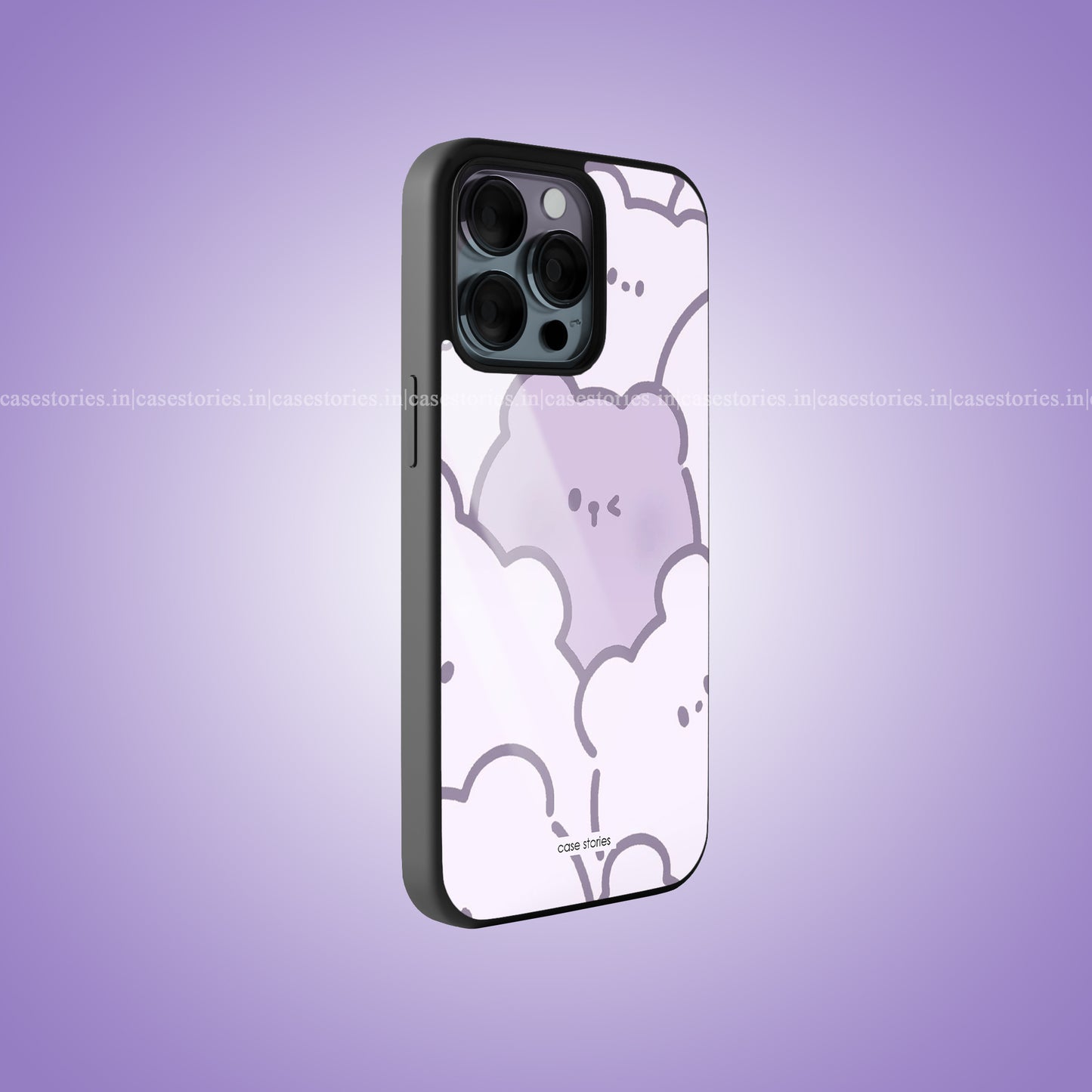 Lilac Love Kawaii Pattern Premium Glossy Phone Case