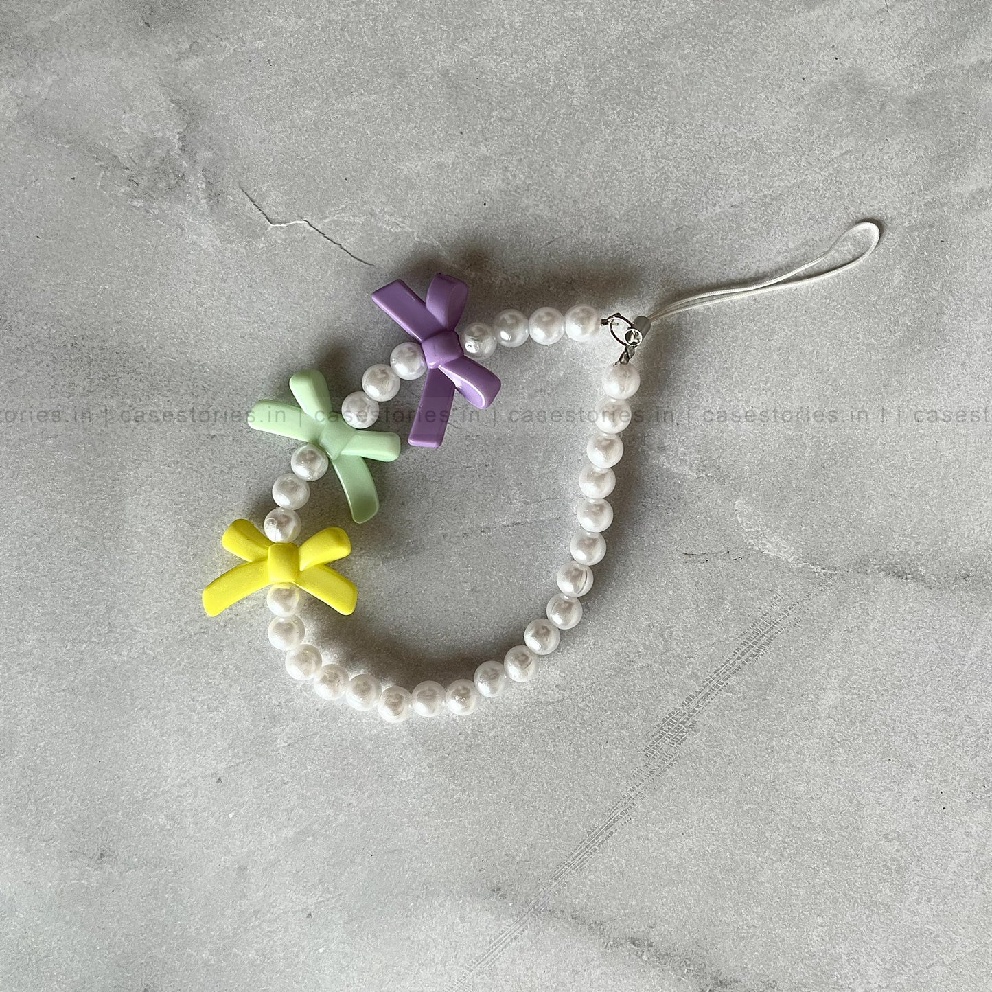 Pastel Bow with Pearl Mobile Charm