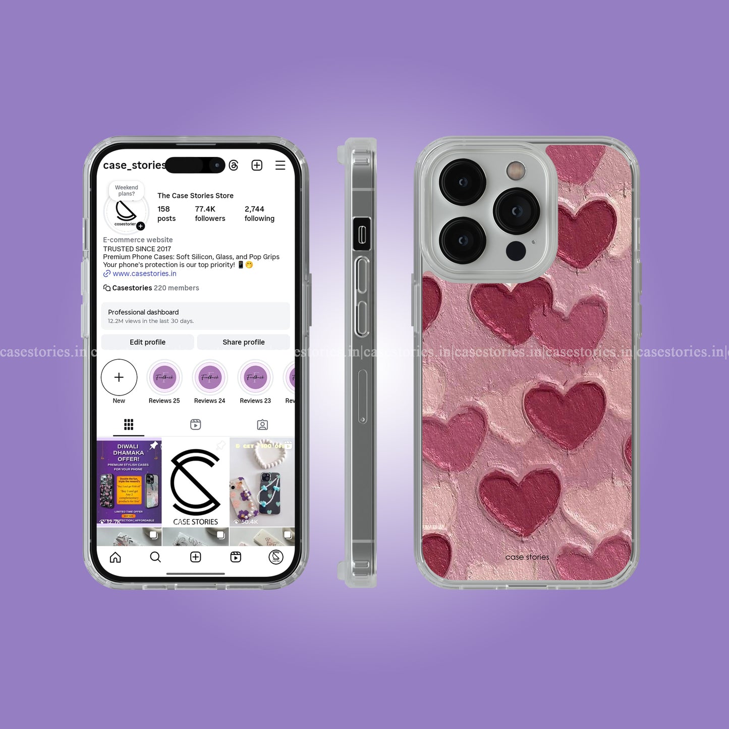 Oil Painted Hearts Pattern Aesthetic Soft Case
