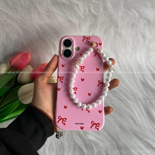 PINK BOW Chain Soft Case