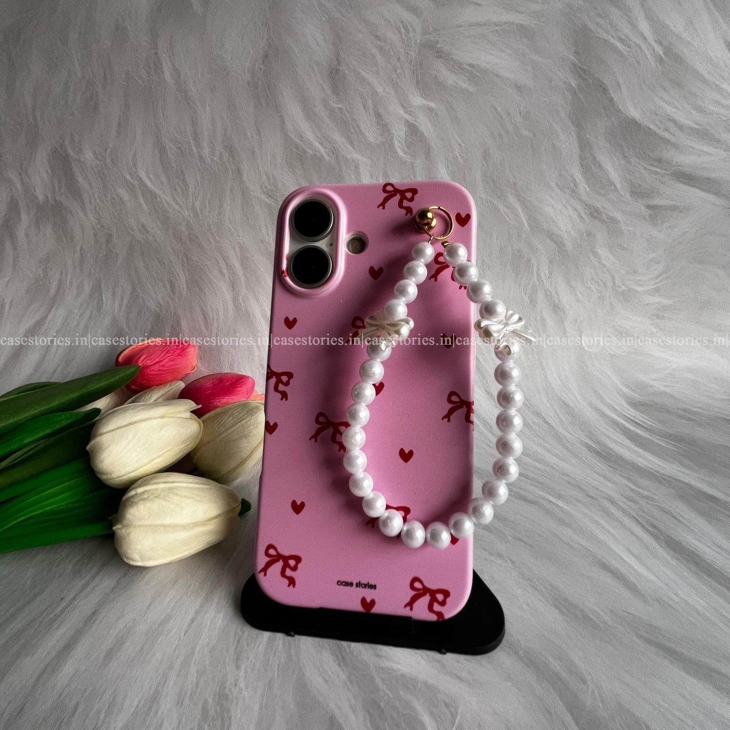 PINK BOW Chain Soft Case