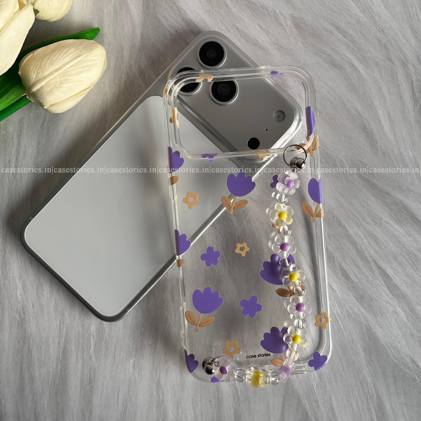 PURPLE FLOWER Chain Soft Case