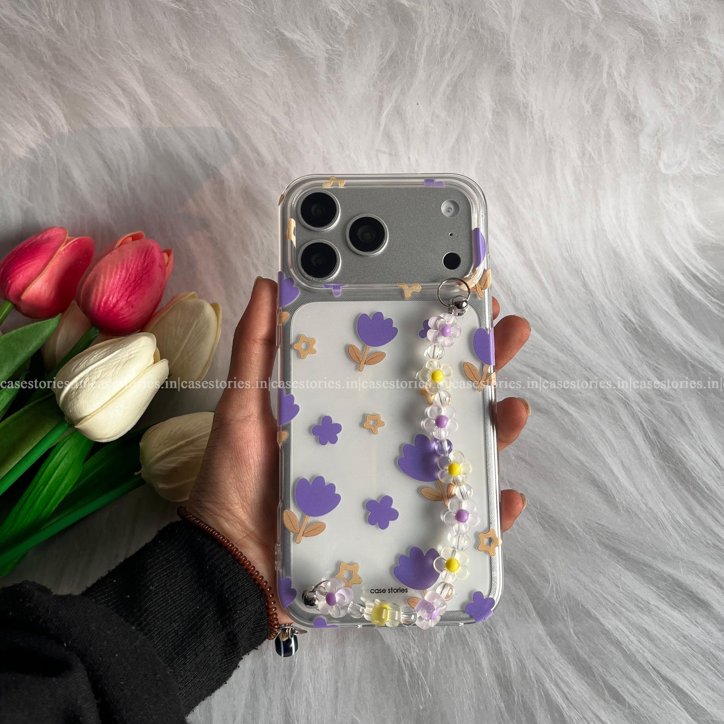 PURPLE FLOWER Chain Soft Case