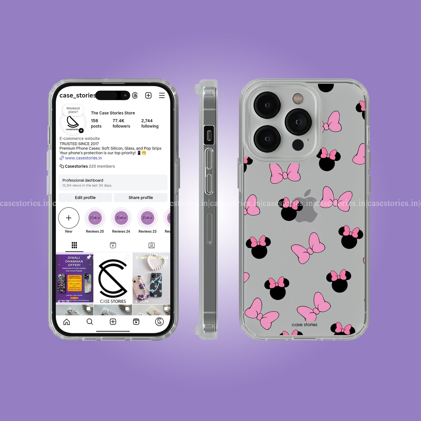 Pink Bow & Minnie Mouse Clear Soft Case