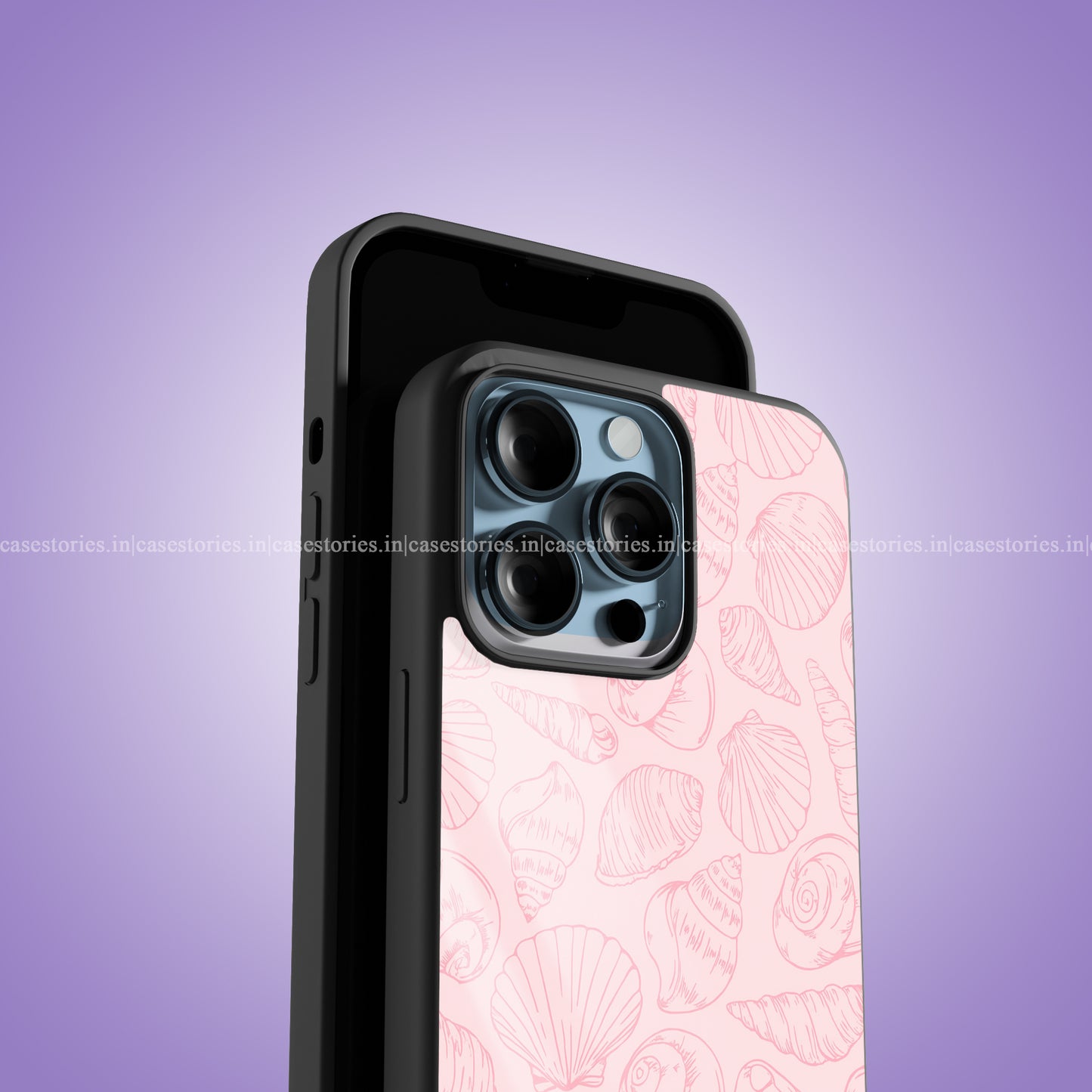 Pink Shell Wave Premium Glossy Phone Case